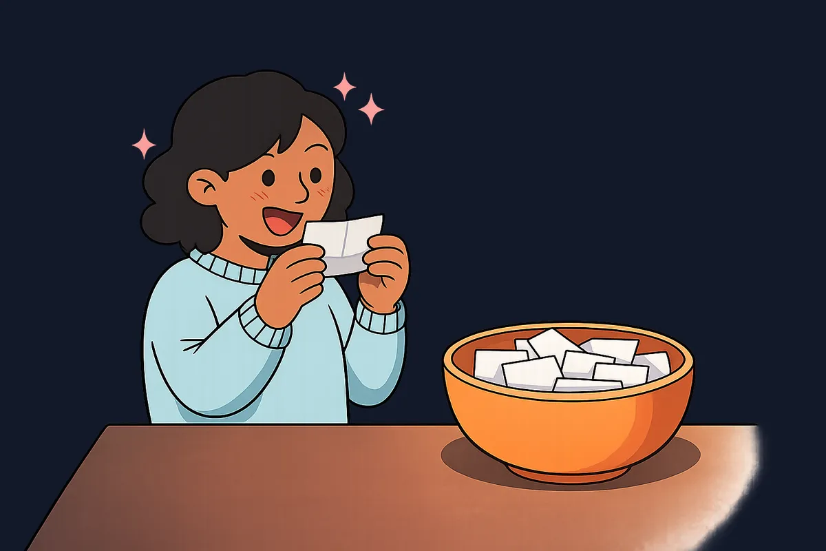 Persona descubriendo quién es su amigo secreto